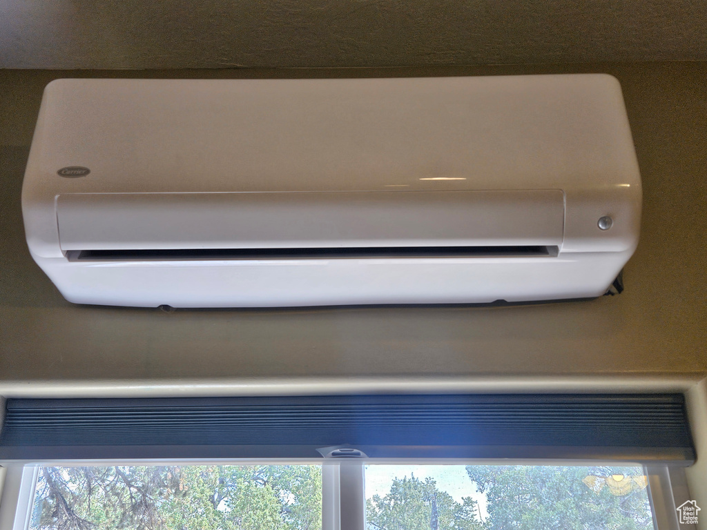 Detailed view of a wall mounted air conditioner
