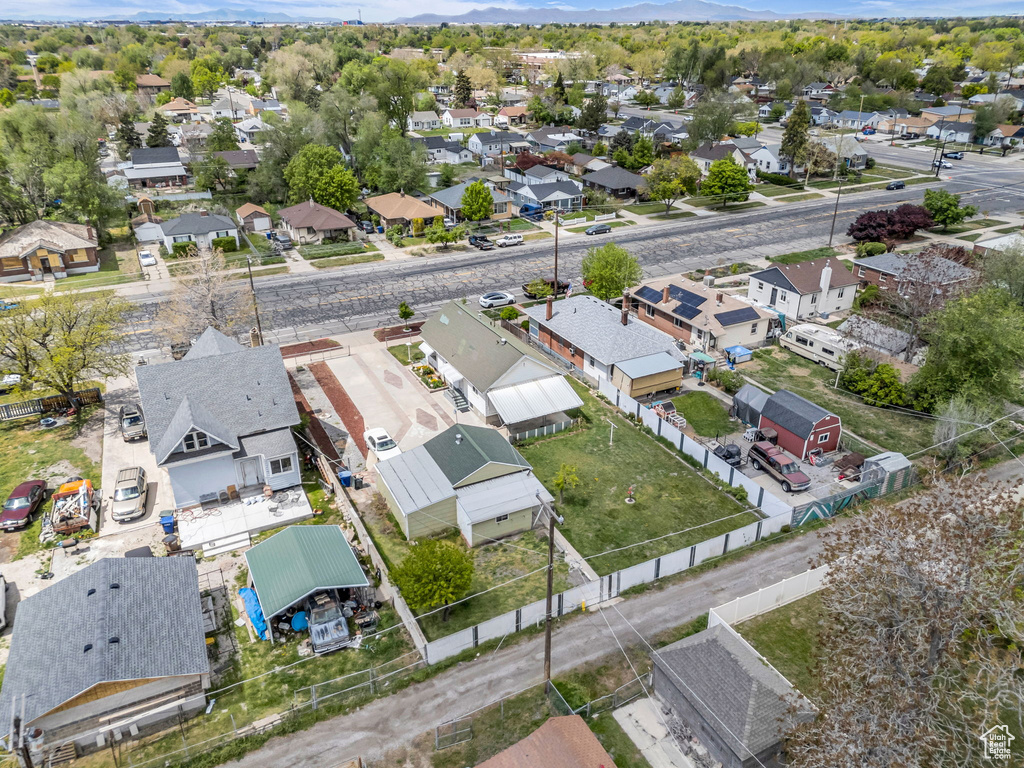 Aerial view with a mountain view and a residential view