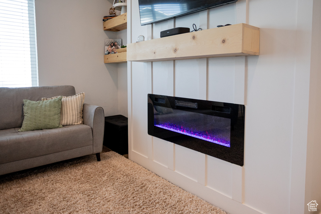 View of carpeted living area