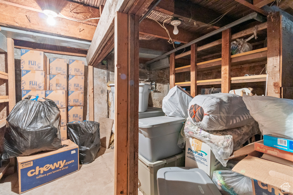 View of unfinished basement