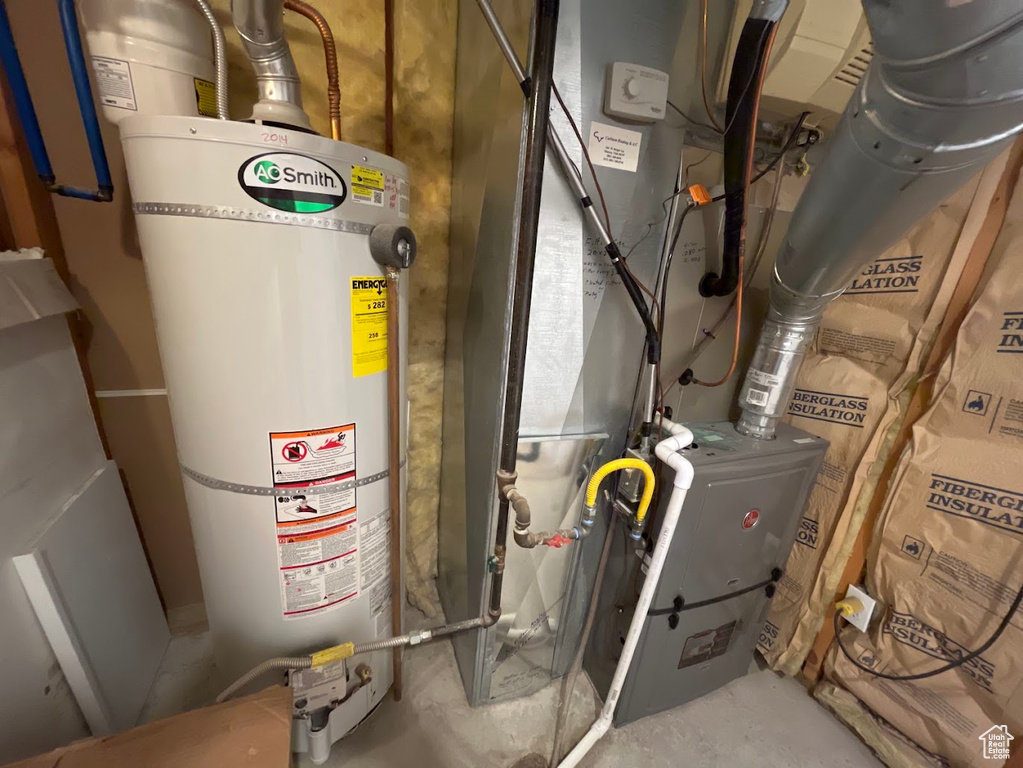 Utility room with water heater