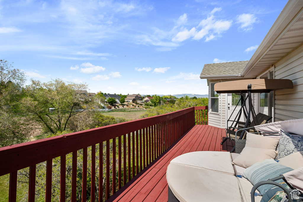 View of wooden deck