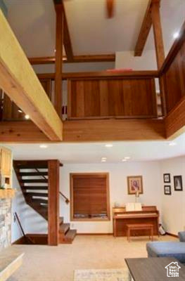 Community lobby with stairway