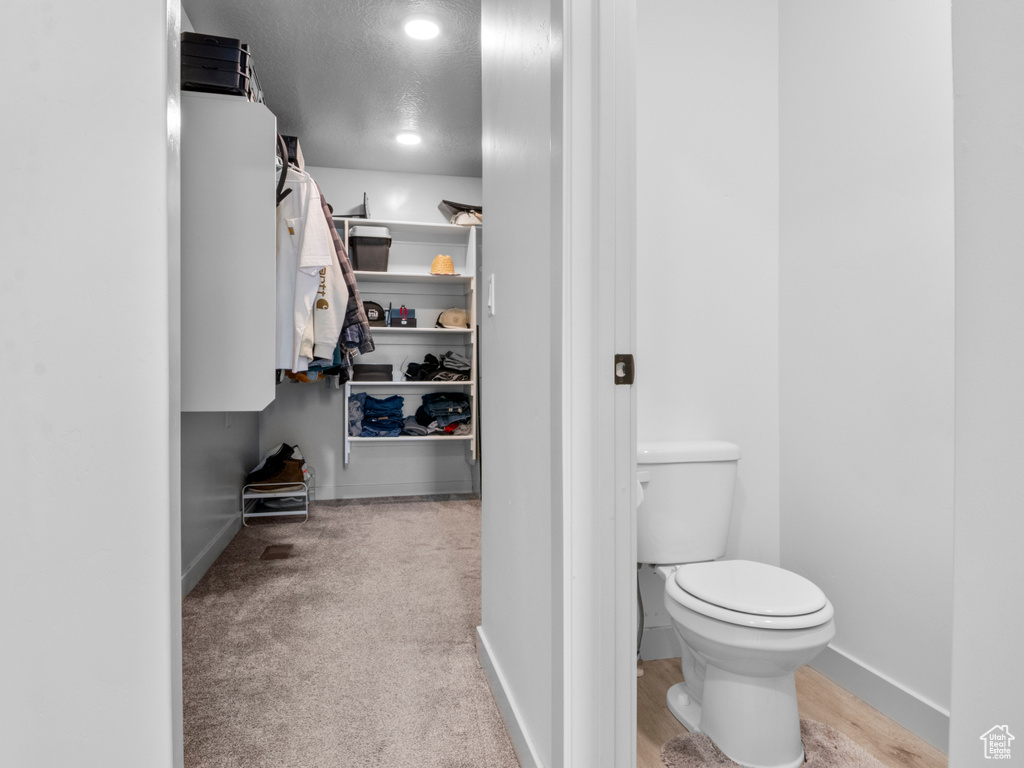 Walk in closet featuring carpet flooring