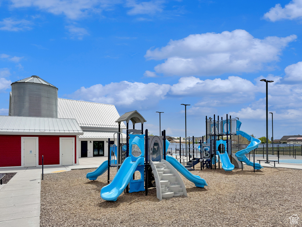 View of community jungle gym
