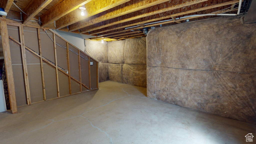 View of unfinished below grade area