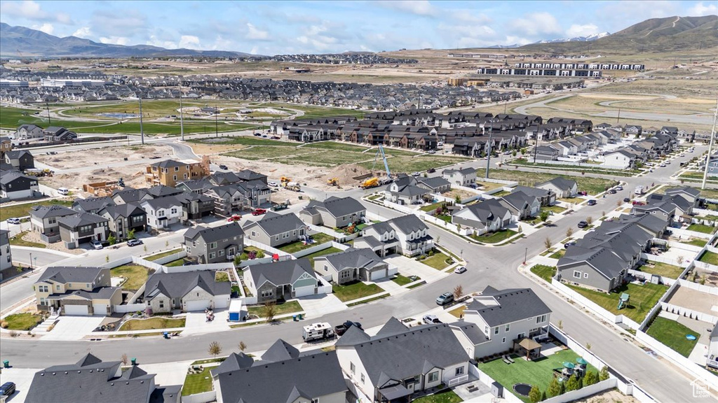 Aerial view with a mountain view and a residential view
