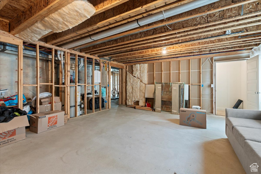 View of unfinished basement