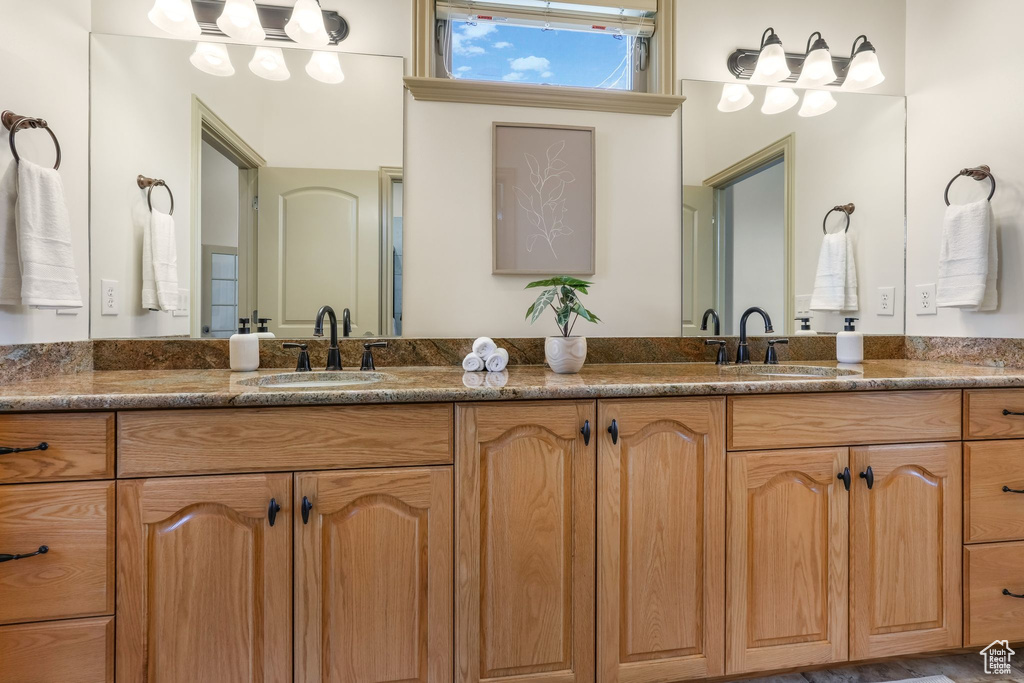 Bathroom with a sink and double vanity