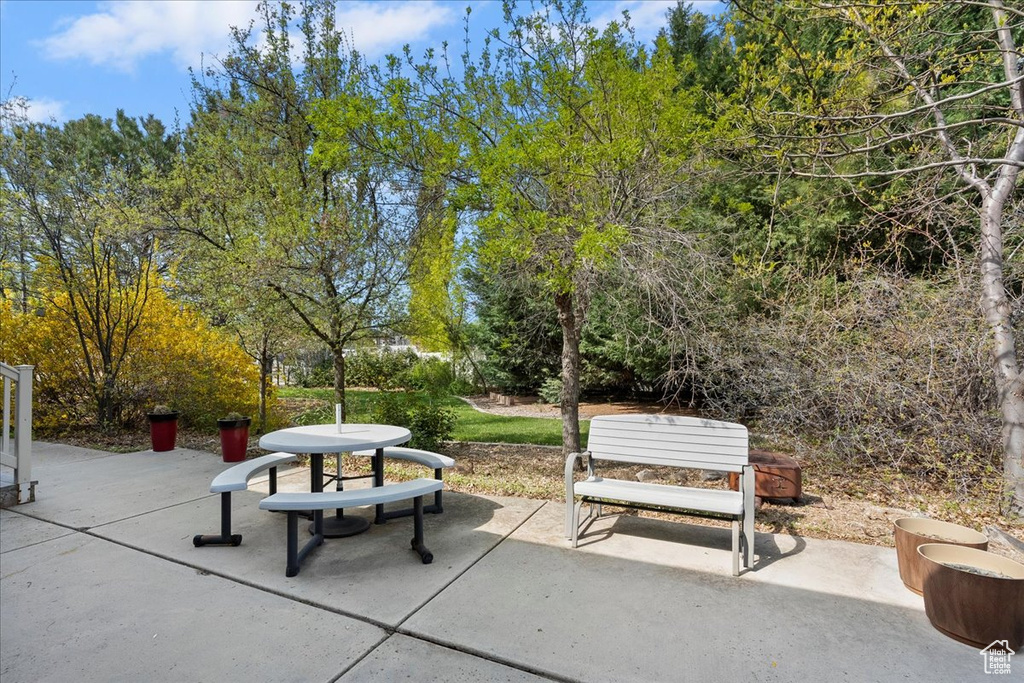 View of community featuring a patio