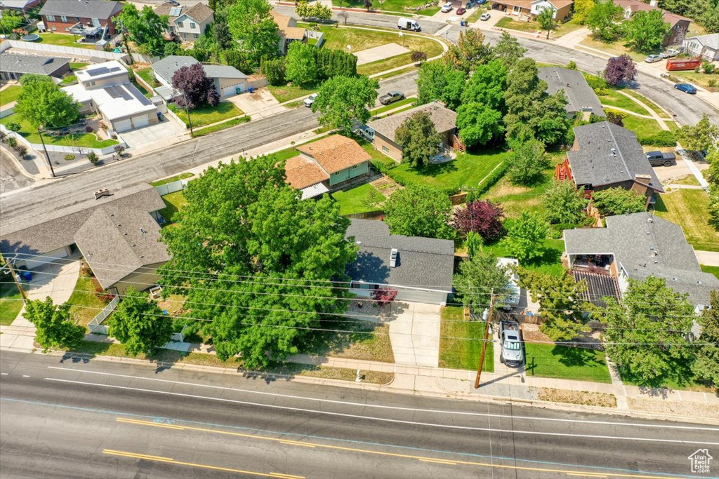Aerial view of residential area