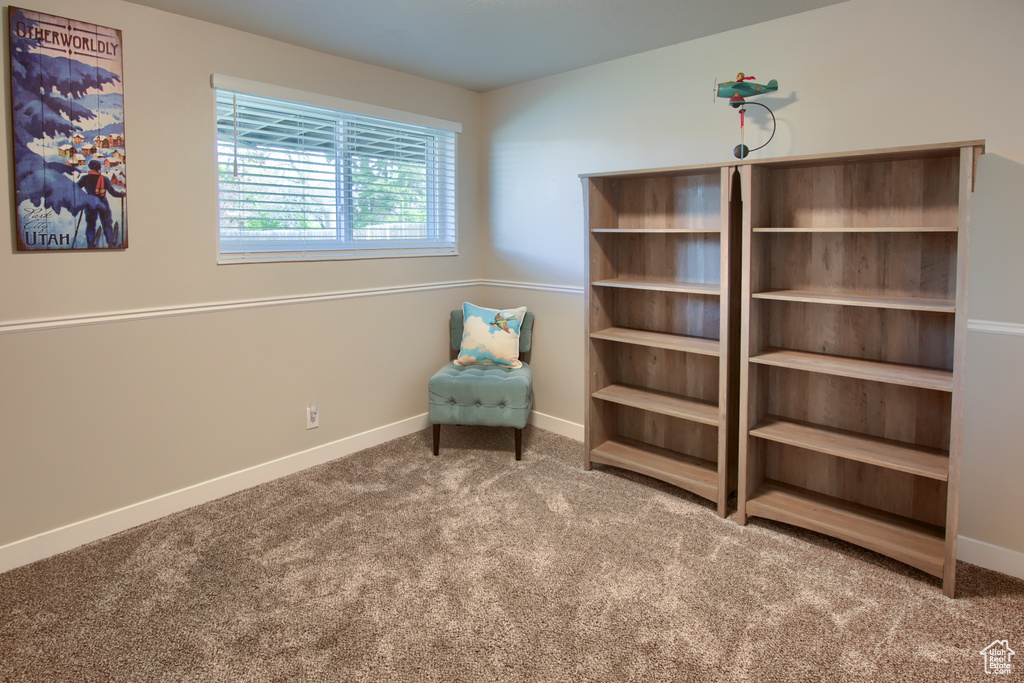 Unfurnished room with baseboards and carpet flooring
