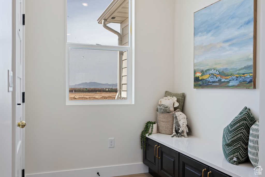 Interior space featuring baseboards and plenty of natural light