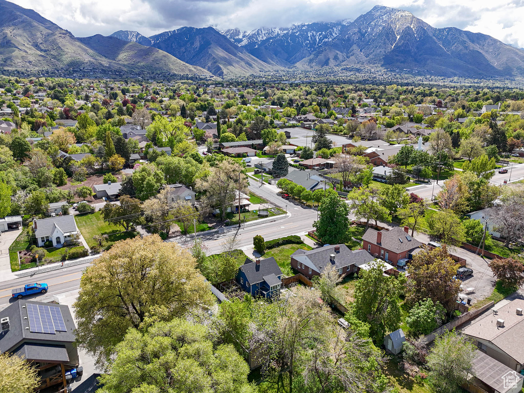 Aerial view with a mountain view and a residential view
