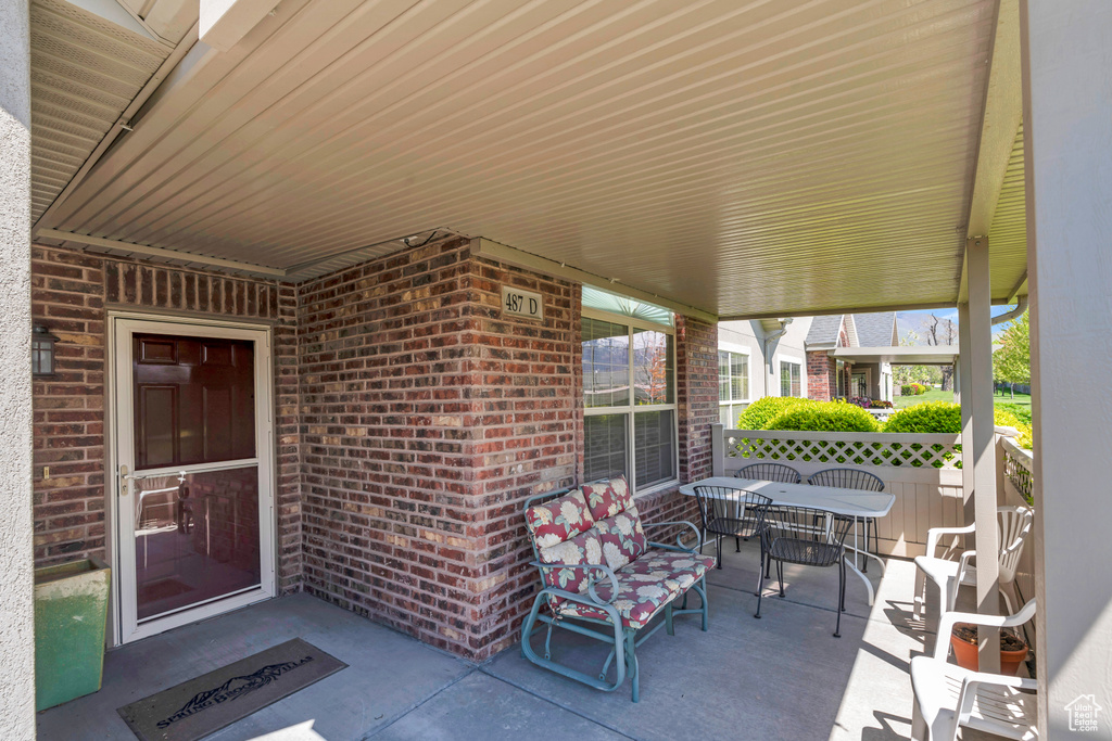 View of patio featuring outdoor dining space