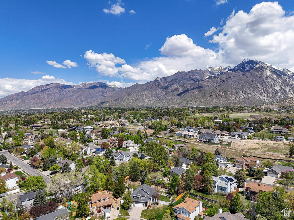 Bird\'s eye view featuring a mountain view and a residential view