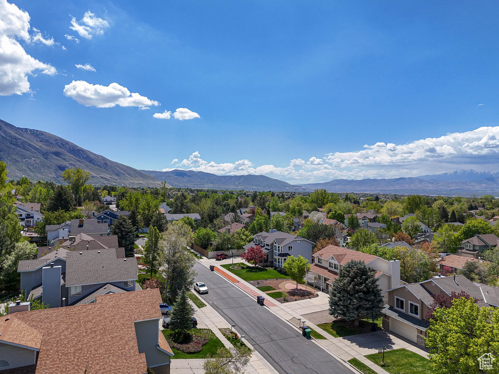 Property view of mountains featuring a residential view