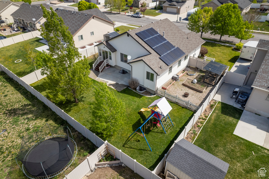 Drone / aerial view with a residential view