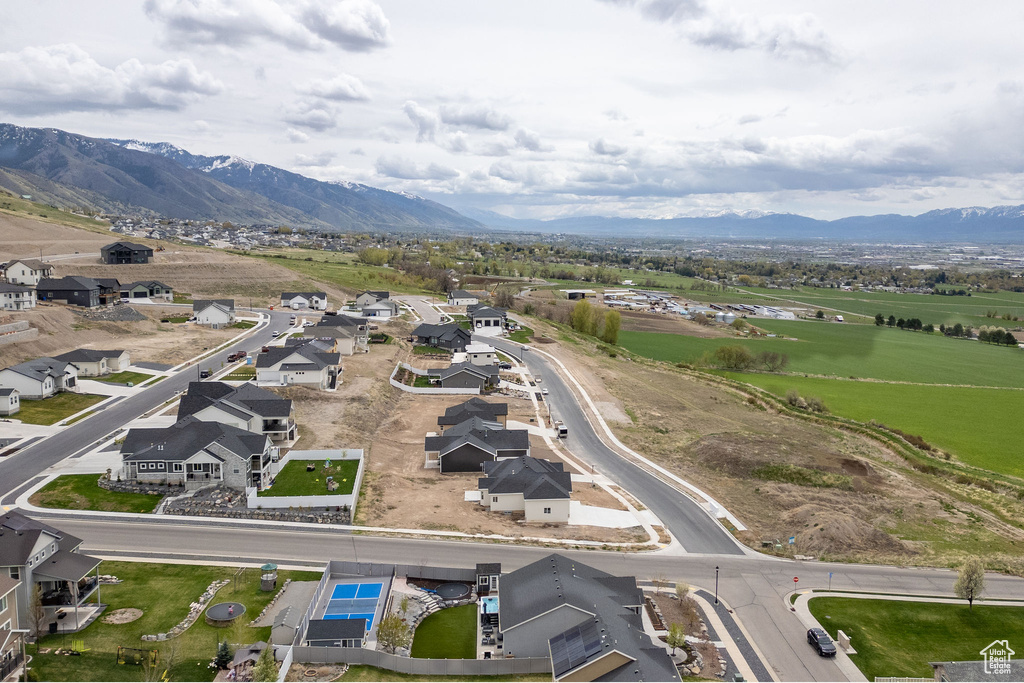 Bird\\\'s eye view with a water and mountain view and a residential view
