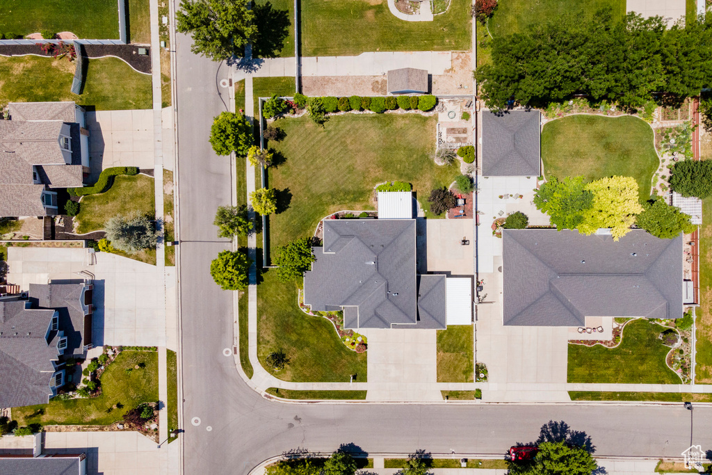 Aerial perspective of suburban area
