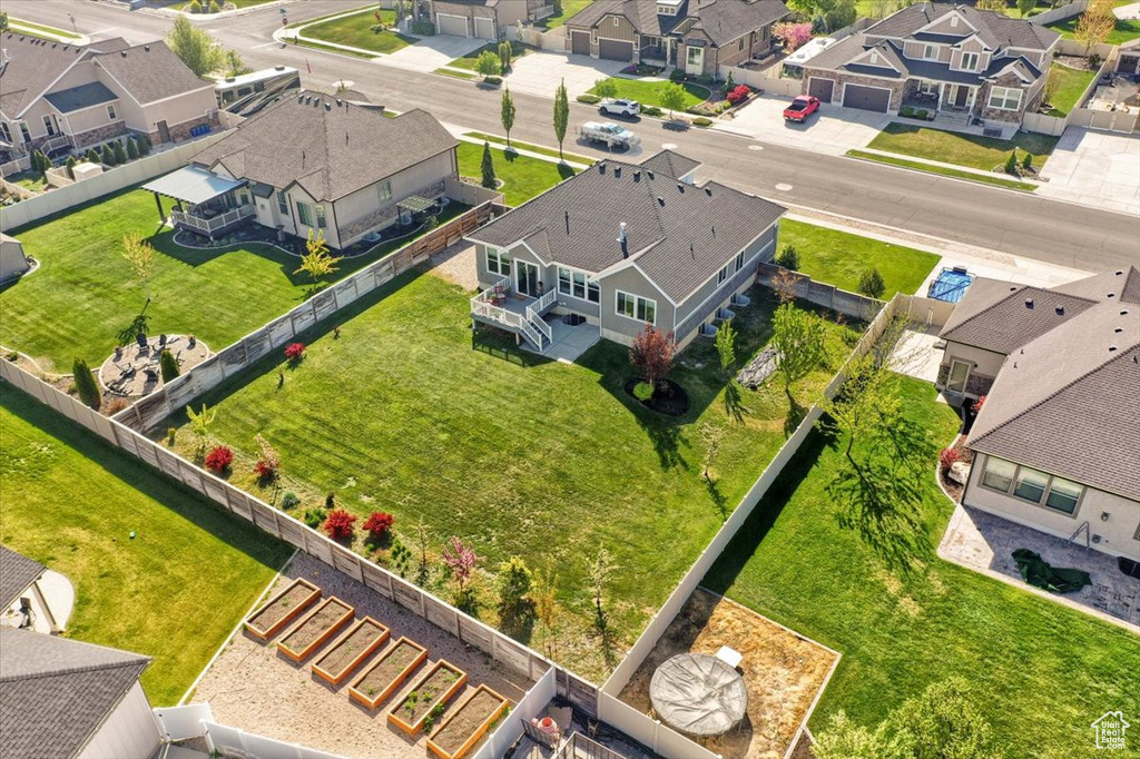 Drone / aerial view with a residential view