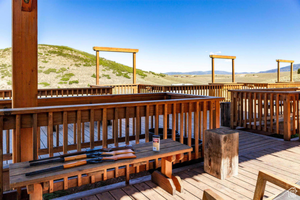 Deck with a mountain view
