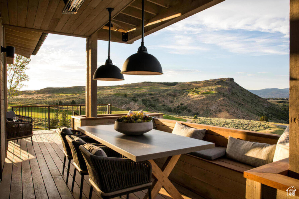 Deck with a mountain view
