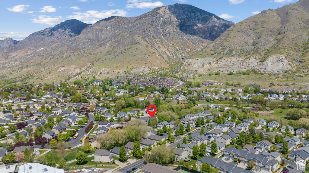 Aerial view with a mountain view and a residential view