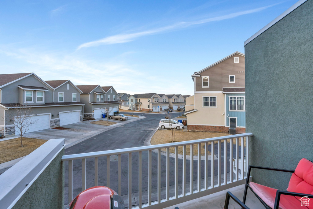 Balcony featuring a residential view