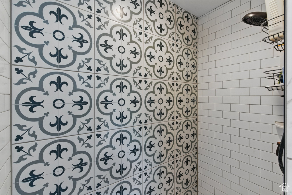 Interior details featuring walk in shower