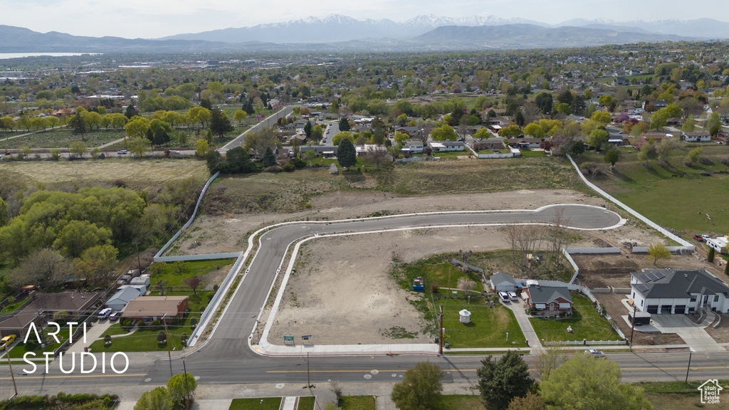 Bird's eye view featuring a mountain view