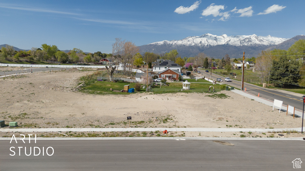 Exterior space featuring a mountain view