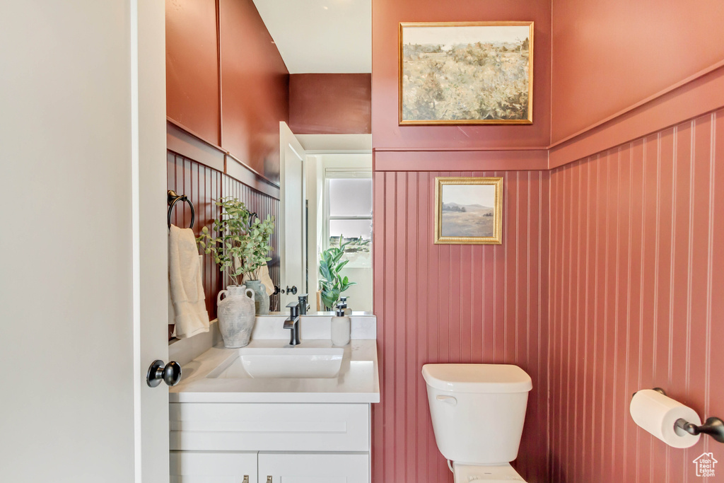 Bathroom with toilet and vanity