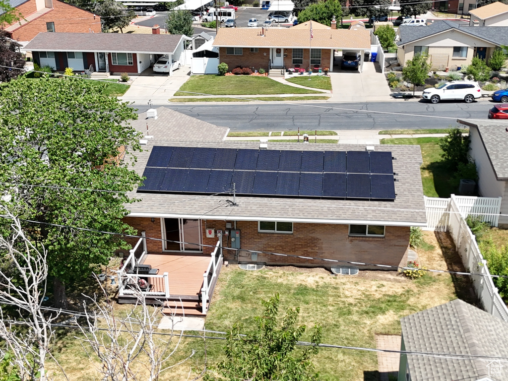 Aerial view of residential area