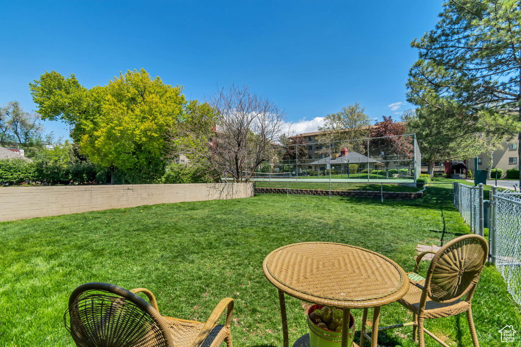 View of yard with fence
