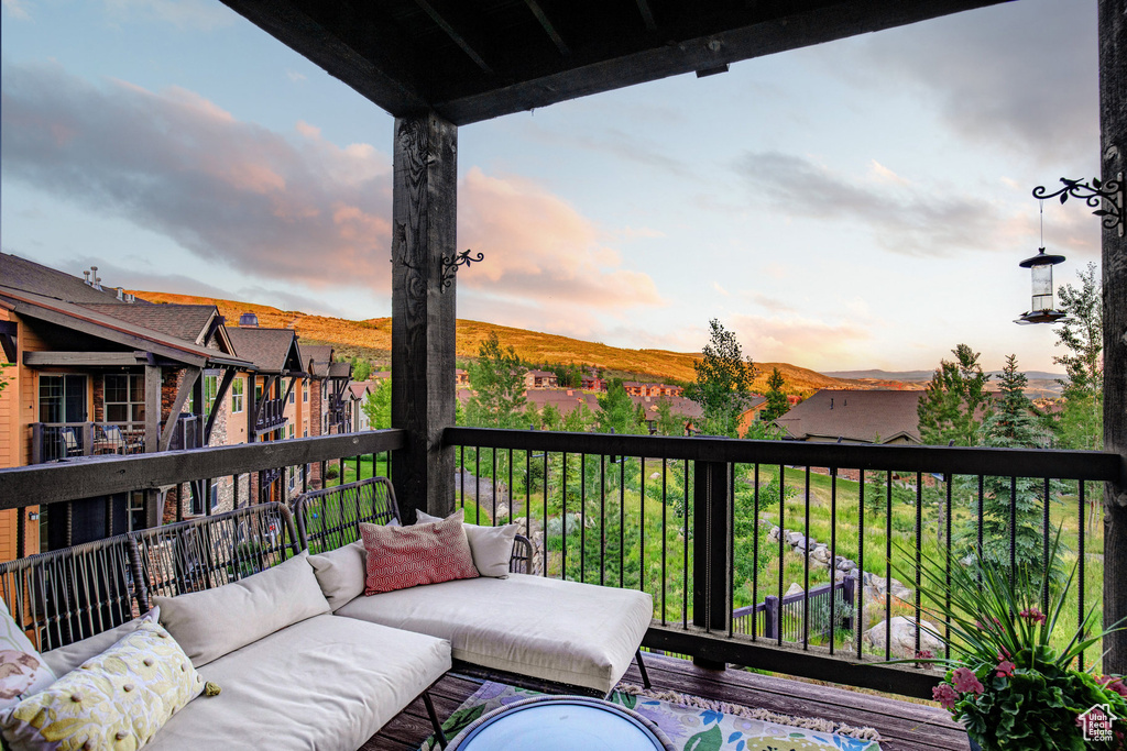 Balcony featuring an outdoor living space