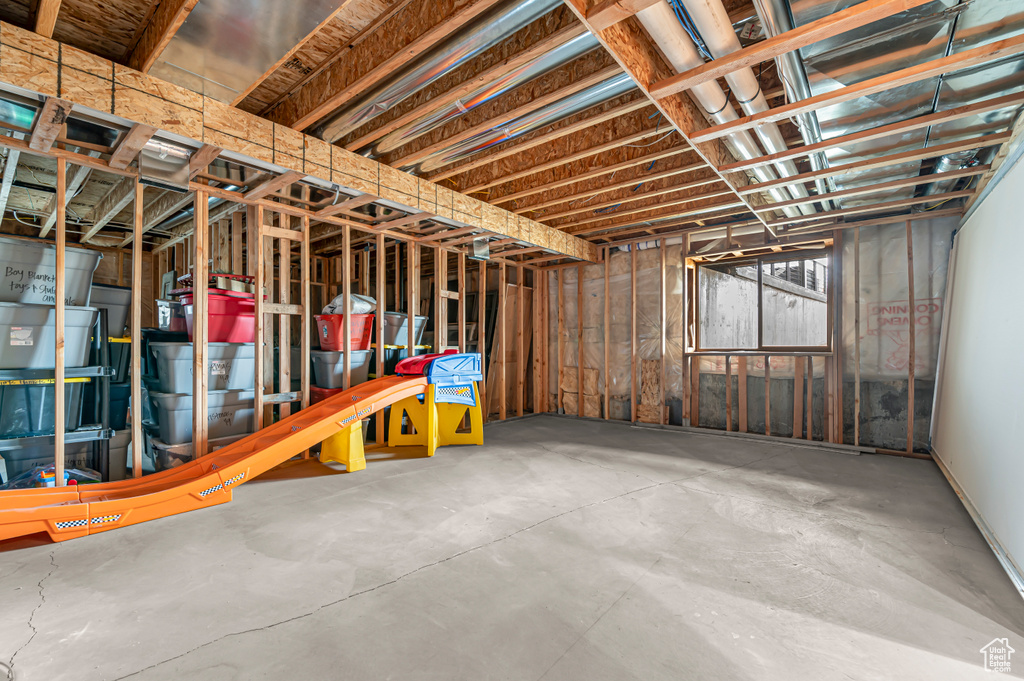 View of unfinished basement