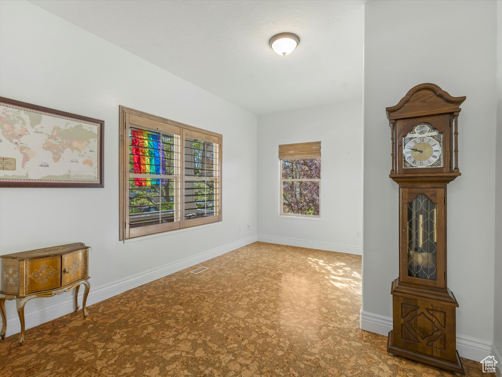 Interior space featuring baseboards