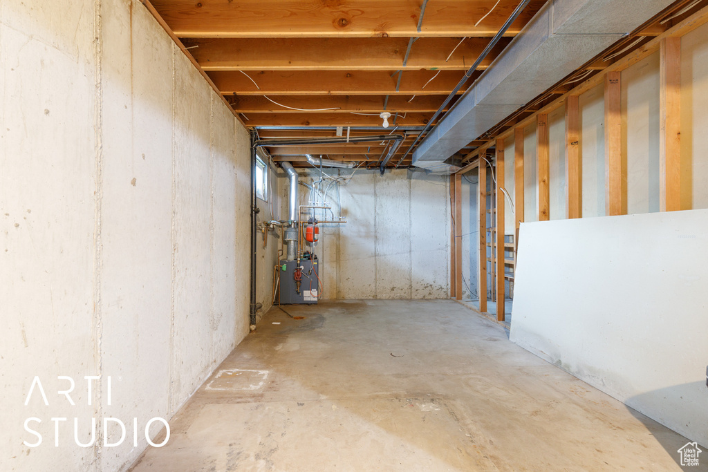 View of unfinished basement