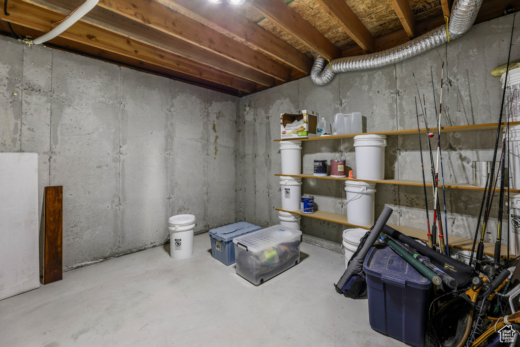 View of unfinished basement