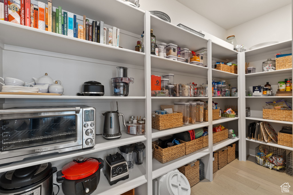 Storage area featuring a toaster