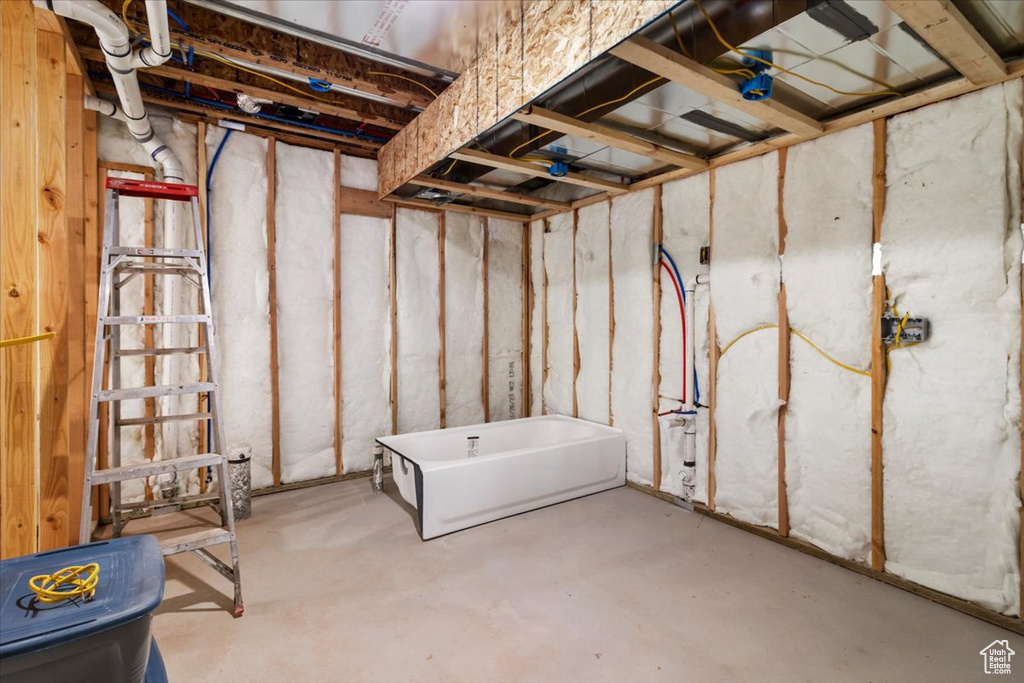 View of unfinished basement