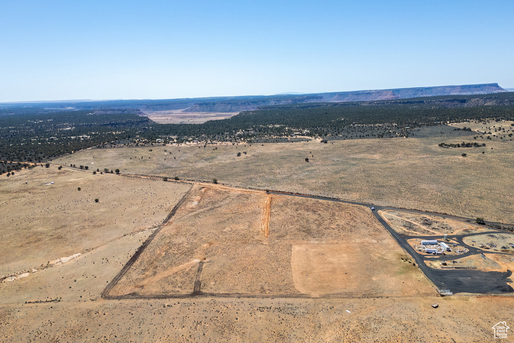 Aerial view with view of desert and a rural view