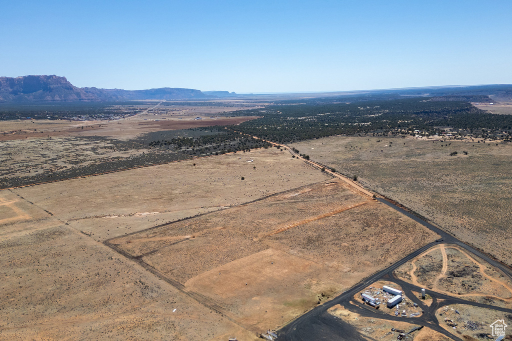 Aerial view with a desert view, a mountain view, and a rural view