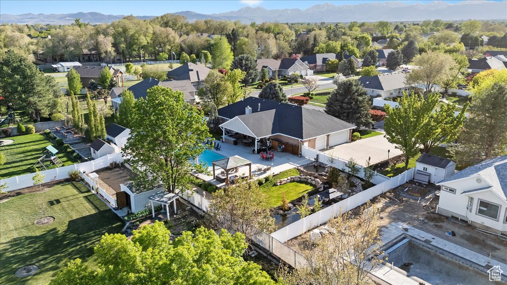 Aerial view featuring a residential view