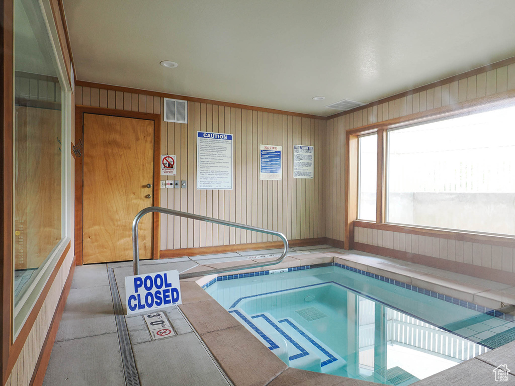 View of swimming pool with a pool