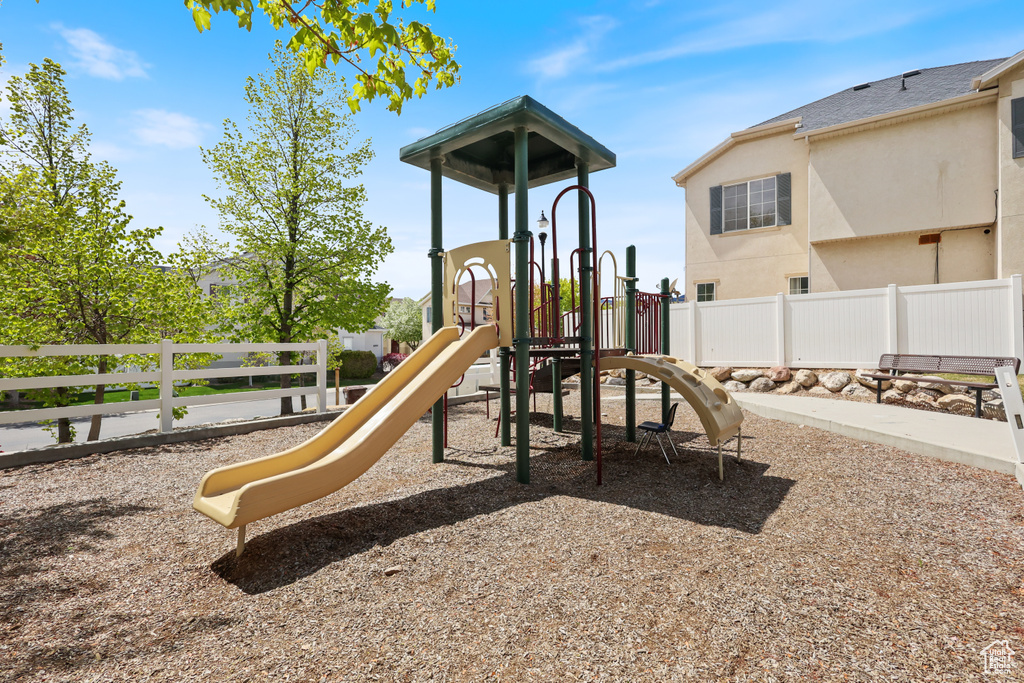 Community play area with fence