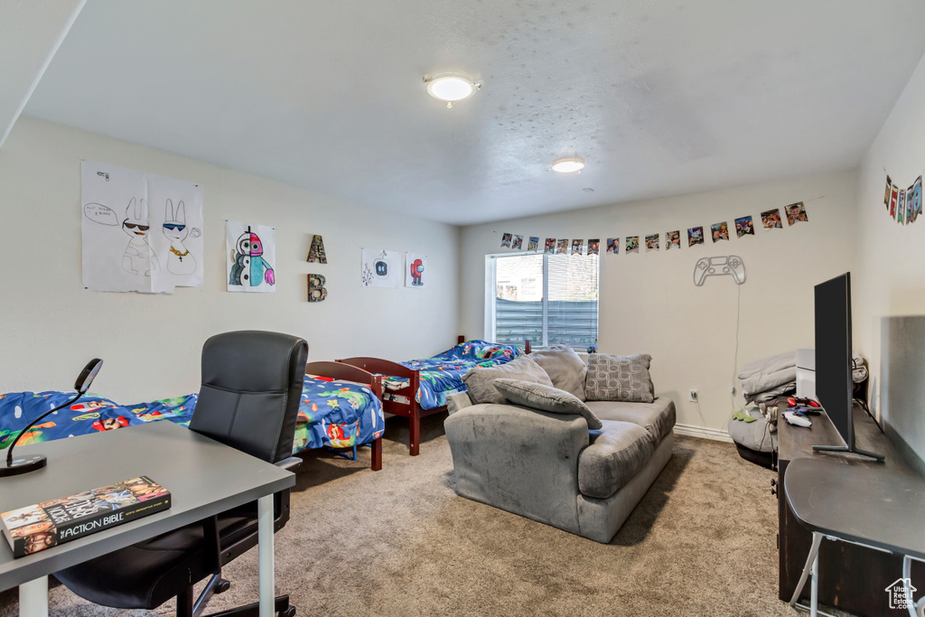 Interior space with carpet floors