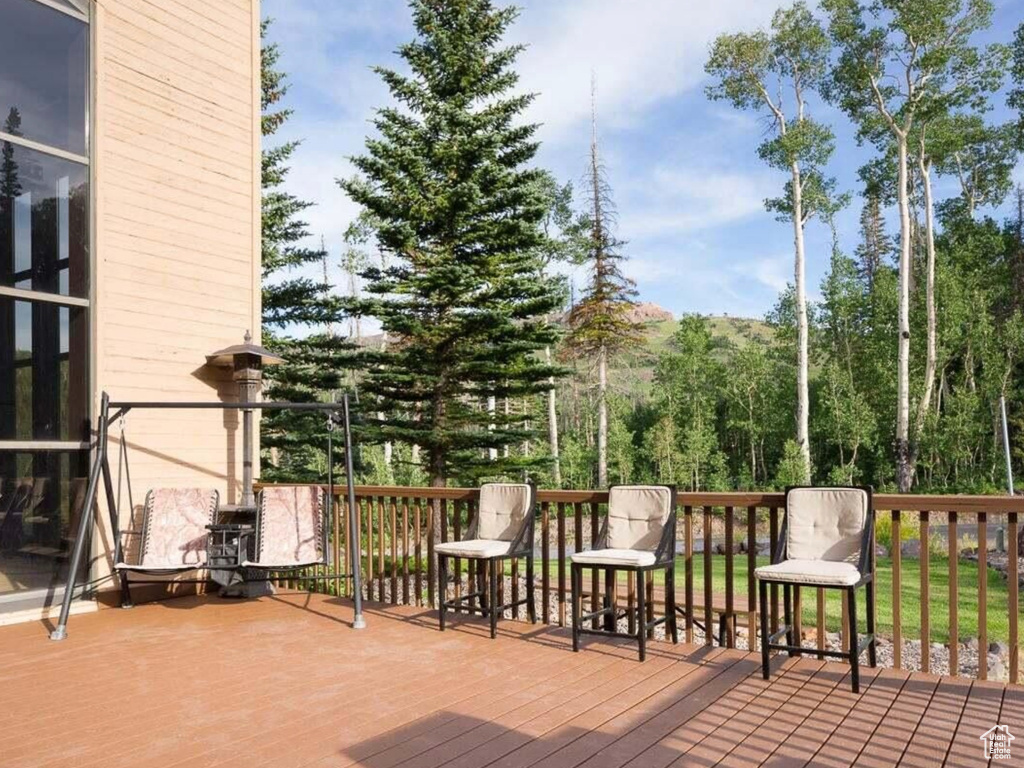 View of wooden deck