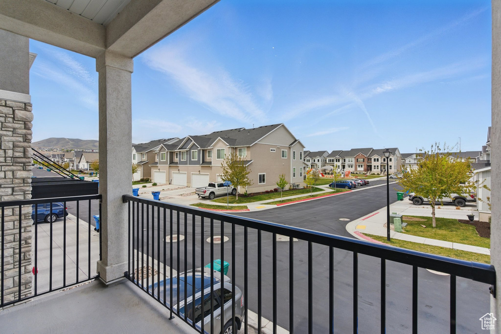 Balcony featuring a residential view